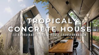 Tropical Concrete House  Terrace House Transformation  Malaysia’s Extraordinary Architecture Tour [upl. by Shlomo]