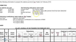 Grade 10 Accounting How to do Salaries Journal [upl. by Jt]