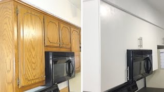 How To DIY Modern Kitchen Cabinet Remodel  Update Cabinets on a Budget  Modern Builds  EP 46 [upl. by Elder]