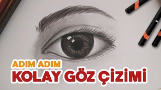 KOLAY KARAKALEM GÖZ ÇİZİMİ  Adım Adım Anlatarak [upl. by Arette561]