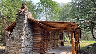 First Fire in the Rumford Fireplace  CABIN BUILD  PIONEER  OFF GRID [upl. by Tiras]