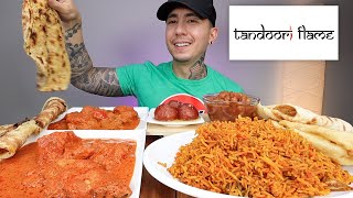 MUKBANG EATING INDIAN FEAST Butter Chicken Gulab Jamun Chicken Tikka Masala  Tandoori Flames [upl. by Orrin]