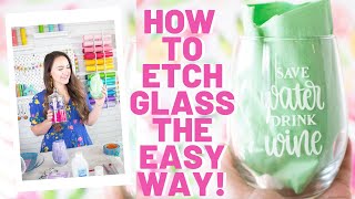 Learn How to Quickly Etch Glass the EASY Way with Armour Etch and Cricut Vinyl [upl. by Adlesirk458]