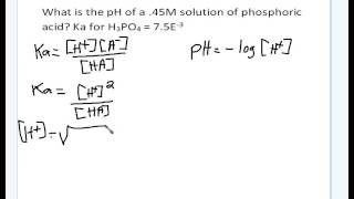 How to find pH from molarity and Ka [upl. by Dickson]