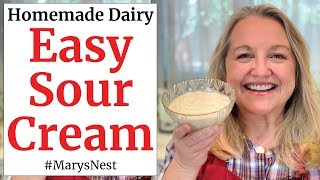 How to Make Sour Cream with 2 Ingredients  Easy Homemade Sour Cream [upl. by Steep]