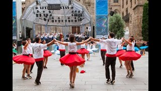 Traditional Sardana Catalan dance in Barcelona Spain [upl. by Nanete572]