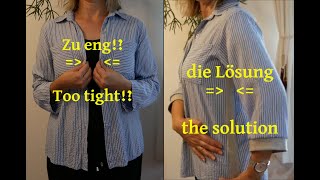 Bluse weiter machen how to enlarge a blouse thrift flip [upl. by Ahsimek]