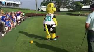 NFL mascot nails shot on scariest golf hole [upl. by Perrie141]