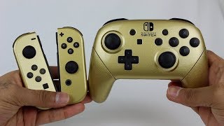 Nintendo Switch Gold Colorware JoyCons amp Pro Controller Unboxing [upl. by Lewert]