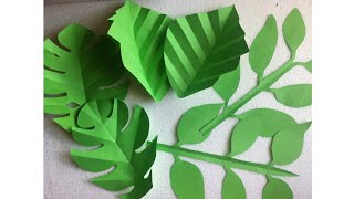 Hojas de papel fáciles y rápidas de hacer DIY  Easy StepbyStep Paper Tropical Leaves [upl. by Millie]