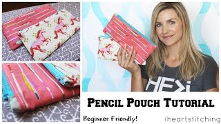 Easy Pencil Pouch Tutorial  Back to School [upl. by Nesahc261]