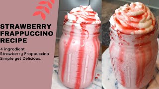 Strawberry Frappuccino recipe  Frappuccino at home  Strawberry syrup  starbucks Shorts [upl. by Weissmann]