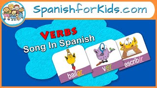 Los Verbos Verbs in Spanish Song by Risas y Sonrisas SpanishforKidscom [upl. by Auburta]