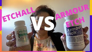 ETCHALL VS ARMOUR ETCH  how to Etch Glass Using Cricut and Vinyl [upl. by Eelram782]