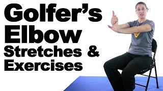 Golfers Elbow Stretches amp Exercises  Ask Doctor Jo [upl. by Bazluke]