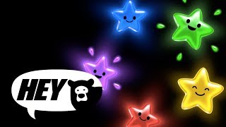 Hey Bear Sensory  Rainbow Stars Relaxing sleep video  lullaby music Baby Sensory [upl. by Doralynn]