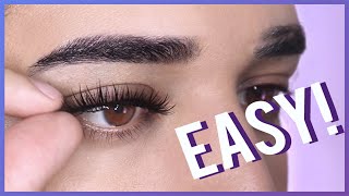 How To Apply False Eyelashes For Beginners [upl. by Lapotin691]