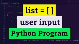 User Input for a List  Python Programming language Tutorial [upl. by Atinuahs]