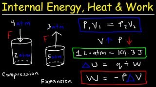 Internal Energy Heat and Work Thermodynamics Pressure amp Volume Chemistry Problems [upl. by Aleicarg]