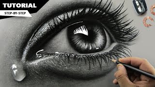 How to Draw Hyper Realistic Eyes  Step by Step [upl. by Shina]