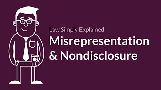 Misrepresentation and Nondisclosure  Contracts  Defenses amp Excuses [upl. by Ominoreg]