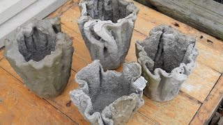 How To Make A Cement Flowerpot From An Old Rag Or Towel [upl. by Elizabeth]