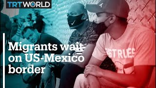 Migrants awaiting asylum interviews on USMexico border [upl. by Aliuqet]