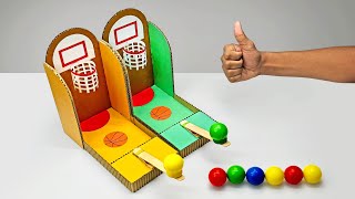 DIY Multiplayer Basketball Arcade Game From Cardboard [upl. by Akire]