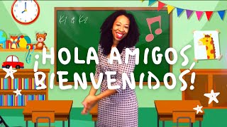 Greetings Song For Kids In Spanish  ¡Hola Amigos Bienvenidos  Spanish Greeting Song [upl. by Wier]