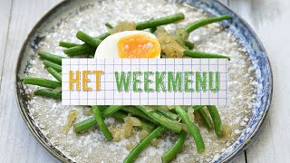 Het Weekmenu 2  Boontjes met een zachtgekookt eitje en zure ajuinsaus  Johan Segers [upl. by Renelle]