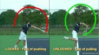 Tennis Serve Racquet Path  Linear vs Circular [upl. by Samira920]