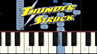 ACDC  Thunderstruck EASY Piano Tutorial Synthesia [upl. by Nillad]