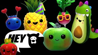 Hey Bear Sensory  Birthday Dance Party  Dancing Fruit  Fun Animation and Upbeat Music [upl. by Artair]