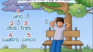 Counting to Five in Spanish Lluvia  Calico Spanish Songs for Kids [upl. by Byler]