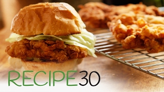 Simple Crispy Fried Chicken Burger  By RECIPE30com [upl. by Emerej998]