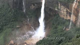 Nohkalikai Falls in Cherapunji  Tallest plunge waterfall in India [upl. by Aitan]