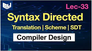 Syntax Directed Translation SDT  Scheme  CD  Compiler Design  Lec33  Bhanu Priya [upl. by Intihw]