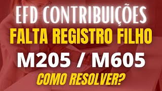 Como Resolver Falta registro filho M205 e M605  Erros da EFD Contribuições  Contábil Play [upl. by Guimond]