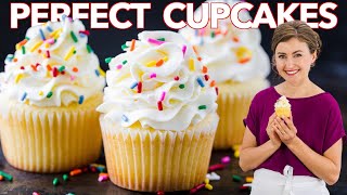 How to Get PERFECT VANILLA CUPCAKES Every Time [upl. by Ahsirk]