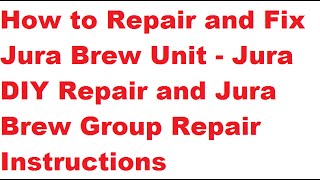 How to Disassemble Jura Brew Group to Fix ERROR 8  Jura Brew Group Repair [upl. by Franzen931]