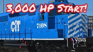 3000 HP Turbo V16 Locomotive Start Up And Tour [upl. by Herring]