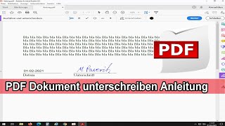 PDF Dokument unterschreiben ohne ausdrucken  PDF Datei Unterschrift digital erstellen amp einfügen [upl. by Rramahs]