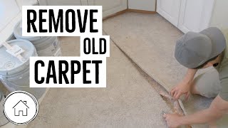 DIY How to remove carpet  the EASY WAY [upl. by May]