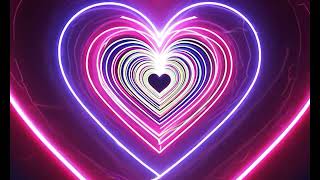 Neon Love HEART Tunnel  Animated Screensaver  HEART Tunnel Background [upl. by Grider19]