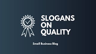 Creative Slogans On Quality [upl. by Tolliver485]