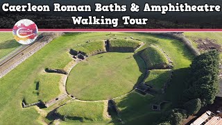 CAERLEON ROMAN BATHS amp AMPHITHEATRE WALES  Walking Tour  Pinned on Places [upl. by Ochs]