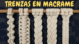 5 Tipos de TRENZAS de MACRAME paso a paso  5 Types of Macrame Braids [upl. by Asiled]