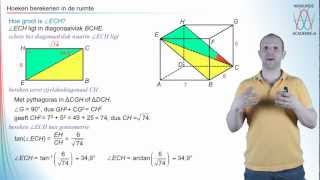 Goniometrie  hoeken berekenen in de ruimte  WiskundeAcademie [upl. by Naic554]