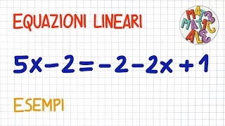 EQUAZIONI LINEARI  esempi  EL10 [upl. by Colette]