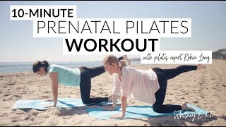 10Minute Prenatal Pilates Workout [upl. by Ahtikal]